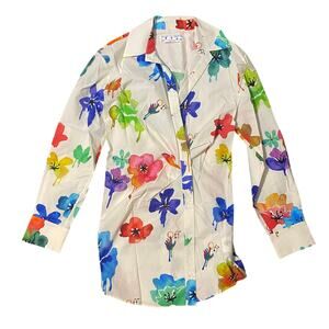 Off-White Watercolor Floral White Mini Dress *Without Belt* Size 6 US